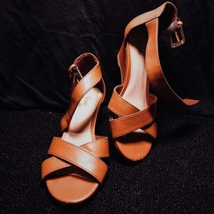 Tan Wedge Sandals (Fioni)